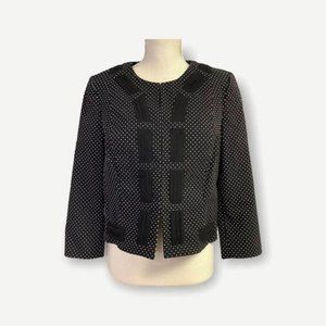 CAbi Collarless Micro Polkadot Seaside Chic Blazer Large